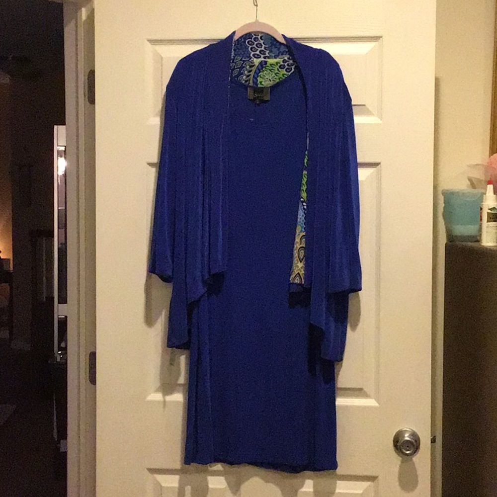 Slinky Dress with matching reversible jacket.